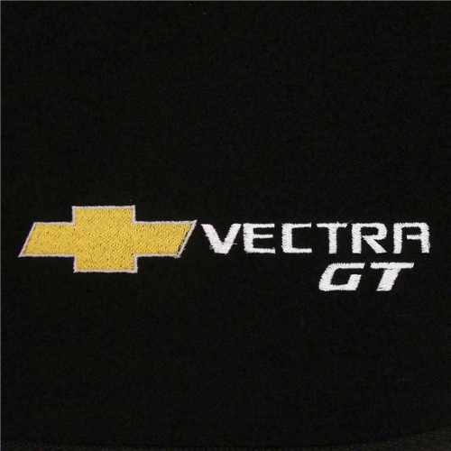 Tapete Carpete Vectra GT Preto 2007 2008 2009 2010 2011 Logo Bordado 2 Lados Dianteiro