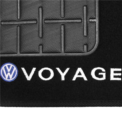 Tapete Carpete Voyage G6 Preto 2013 2014 2015 2016 Logo Bordado 2 Lados Dianteiro