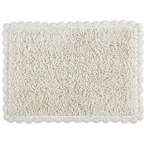 Tapete Crochê Bolinhas Branco 45x65cm - 100% Algodão - Decore Tapete - Kacyumara