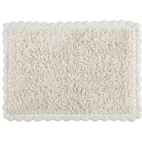 Tapete Crochê Bolinhas Branco 45x65cm - 100% Algodão - Decore Tapete - Kacyumara