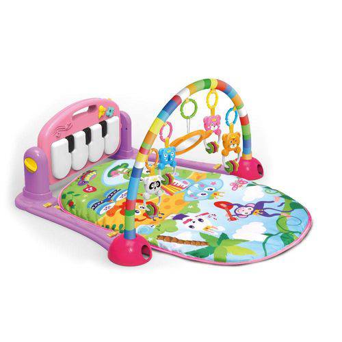 Tapete de Atividades Infantil com Arco e Piano Musical Rosa - Color Baby