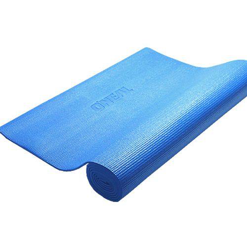 Tapete de Yoga Mat Pilates Colchonete Exercicios 1,70 X 60cm Cor Azul de 4mm Oneal Antiderrapante