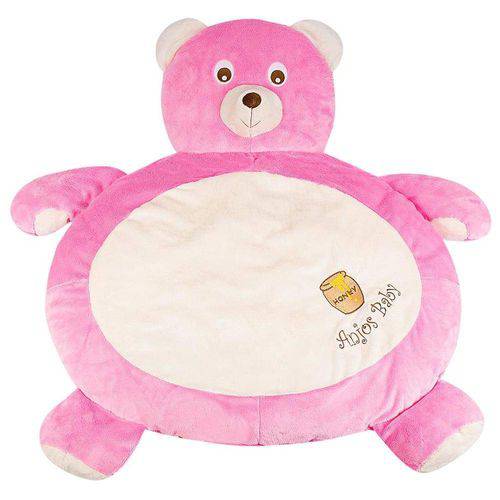 Tapete Fluffy Urso Rosa Forte - Anjos Baby