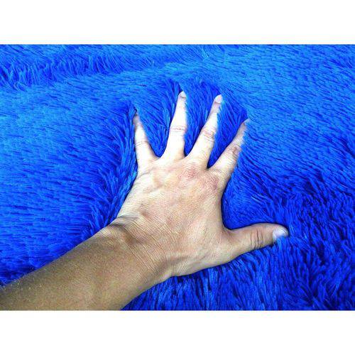 Tapete Peludo, Azul Marinho, Silk Threads, 1,00 X 1,40 M