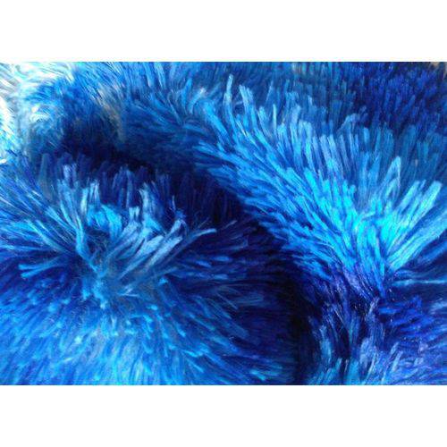 Tapete Peludo, Azul Mesclado, Silk Threads, 2,00 X 1,40 M