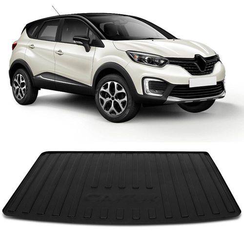 Tapete Porta Malas Bandeja Renault Captur 2017 e 2018 Preto Fabricado em PVC com Bordas de Segurança