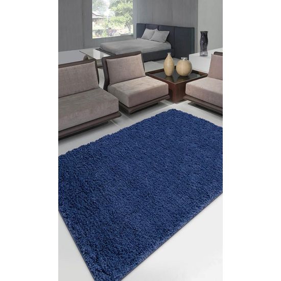 Tapete Realce Liso 150X200 Cm Azul