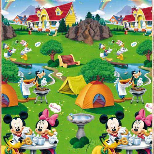 Tapete Recreio Disney Mickey Minnie Atividades 1,80mx1,20m Jolitex