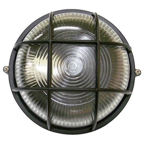Tartaruga Circular 18cm Alumínio Pint. Epoxi E-27 1 Lamp. Max 60w C/ Grade Preta