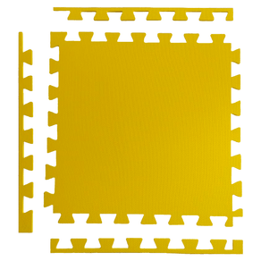 Tatame 1m X 1m X 20mm + 3 Borda Acabamento - Amarelo Amarelo