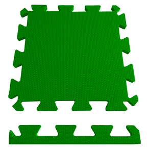 Tatame - 50cm X 50cm X 10mm + 1 Borda de Acabamento - Verde Bandeira Verde Bandeira