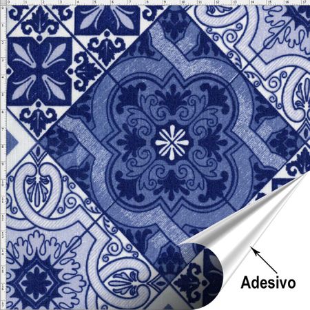 Tecido Adesivo Impermeável - Azulejo 02 (45x70)