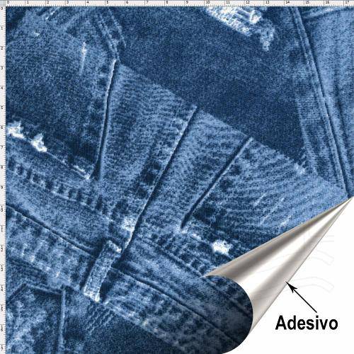 Tecido Adesivo Impermeável - Jeans 001 (45x70)