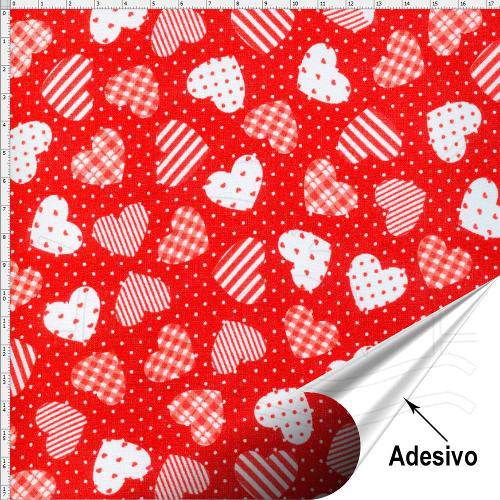 Tecido Adesivo para Patchwork - Coração (45x70)