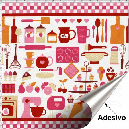 Tecido Adesivo para Patchwork - Cozinha 011 (45x70)