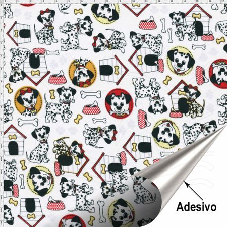 Tecido Adesivo para Patchwork - Dálmatas Animais 018 (45x70)