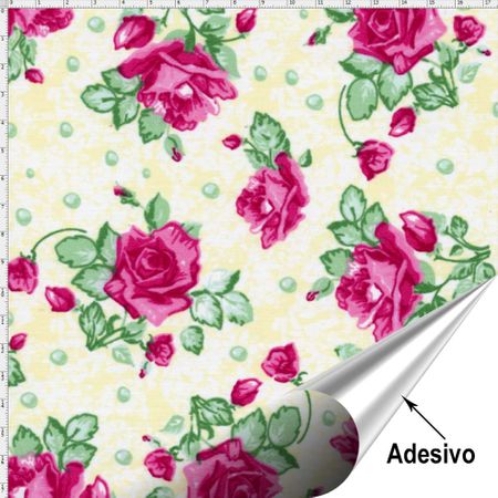 Tecido Adesivo para Patchwork - Flor e Frutos 032 (45x70)