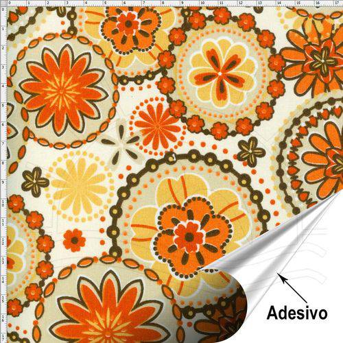 Tecido Adesivo para Patchwork - Flor e Frutos 012 (45x70)