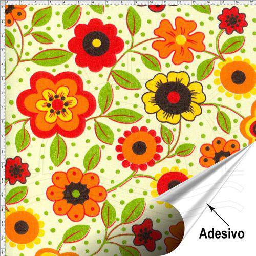Tecido Adesivo para Patchwork - Flor e Frutos 044 (45x70)