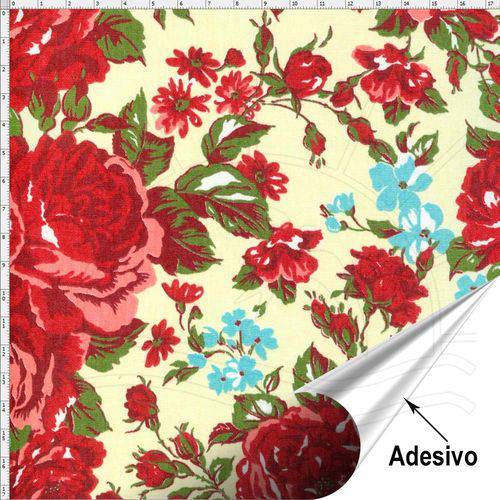 Tecido Adesivo para Patchwork - Flor e Frutos 046 (45x70)