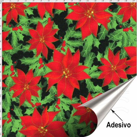 Tecido Adesivo para Patchwork - Flor e Frutos 088 (45x70)