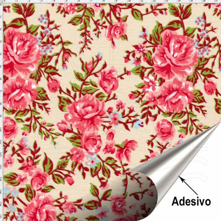 Tecido Adesivo para Patchwork - Flor e Frutos 091 (45x70)