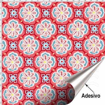 Tecido Adesivo para Patchwork - Flor e Frutos 097 (45x70)