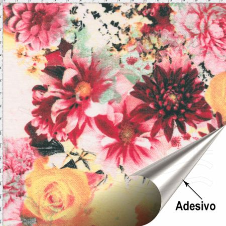 Tecido Adesivo para Patchwork - Flores e Rosas 119 (45x70)
