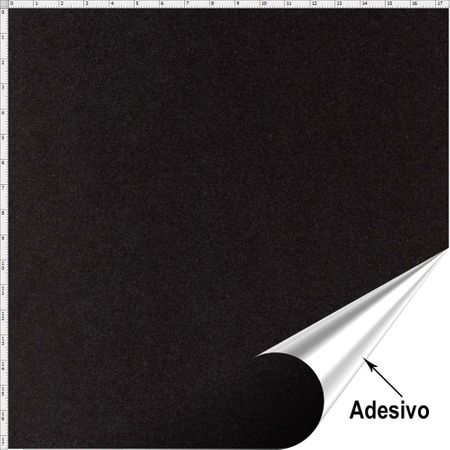 Tecido Adesivo Veludo para Patchwork - Preto (45x70)