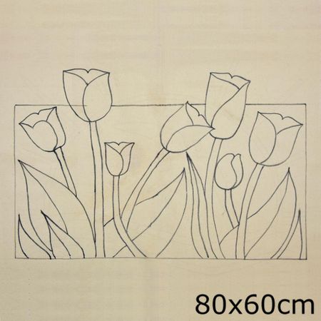 Tecido Algodão Cru Riscado para Ponto Russo 80x60cm - Tulipa