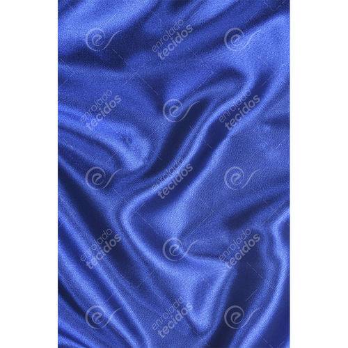 Tecido Cetim Azul Royal Liso - 1,50m de Largura