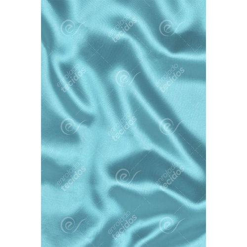 Tecido Cetim Azul Tiffany Liso - 1,50m de Largura