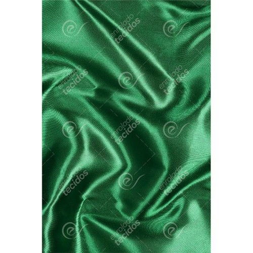 Tecido Cetim Verde Bandeira Liso - 1,50m de Largura