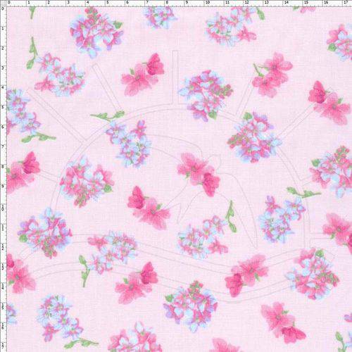 Tecido Estampado para Patchwork - 20236 Floral Rosa Cor 03 (0,50x1,40)