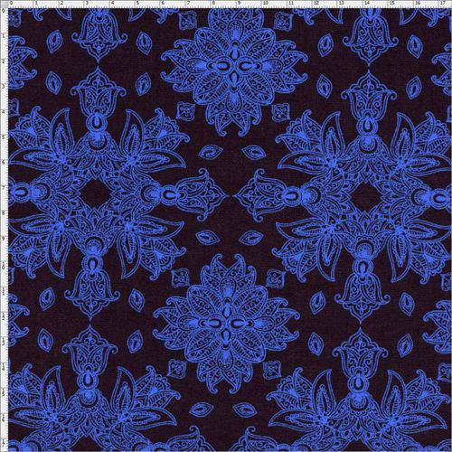 Tecido Estampado para Patchwork - 30658 Mandala Azul Cor 01 (0,50x1,40)