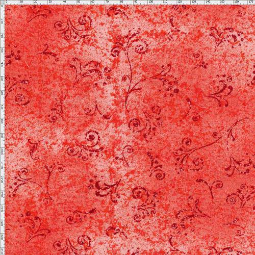 Tecido Estampado para Patchwork - 50 Tons Arabesco Vermelho Escuro Cor 06 (0,50x1,40)