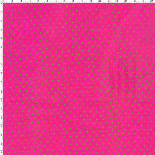 Tecido Estampado para Patchwork - 50025 Poá Pink com Verde Cor 29 (0,50x1,40)