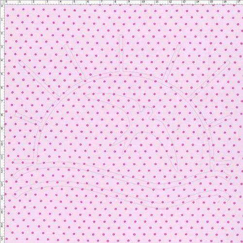 Tecido Estampado para Patchwork - 50025 Poá Rosa com Pink Cor 41 (0,50x1,40)