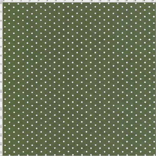 Tecido Estampado para Patchwork - 50025 Poá Verde Escuro Cor 12 (0,50x1,40)