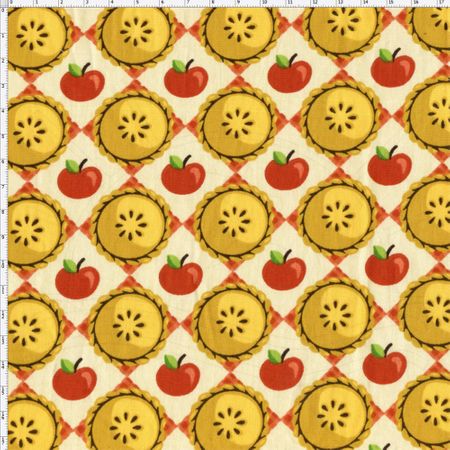 Tecido Estampado para Patchwork - Apples: Torta de Maçãs (0,50x1,40)