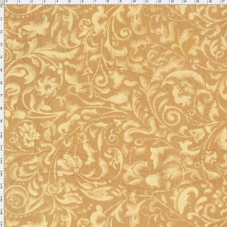 Tecido Estampado para Patchwork - Arabesco Amarelo Queimado (0,50x1,40)