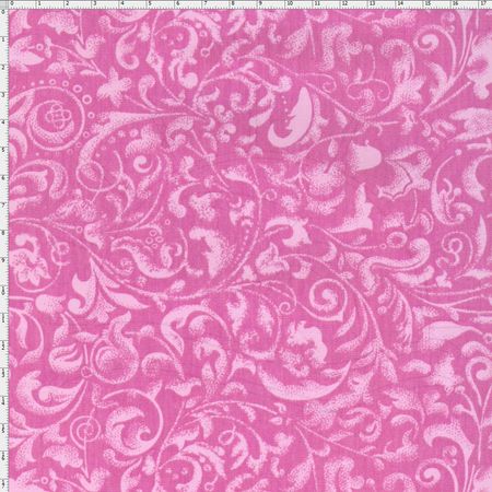 Tecido Estampado para Patchwork - Arabesco Rosa 2 Médio T01309 (0,50x1,40)