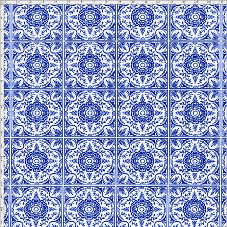Tecido Estampado para Patchwork - Azulejo Português Coimbra 325252 Cor 1625 (0,50X1,40)