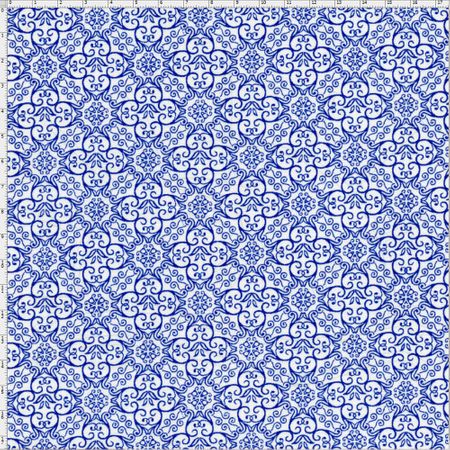 Tecido Estampado para Patchwork - Azulejo Português Lisboa 325252 Cor 1626 (0,50X1,40)
