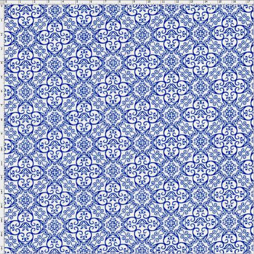 Tecido Estampado para Patchwork - Azulejo Português Lisboa 325252 Cor 1626 (0,50x1,40)
