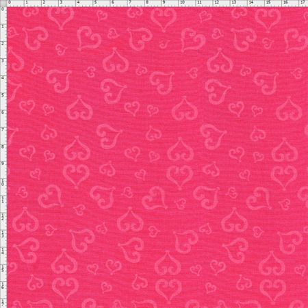 Tecido Estampado para Patchwork - Baltimore By Tais Favero - Coração Pink (0,50x1,40)