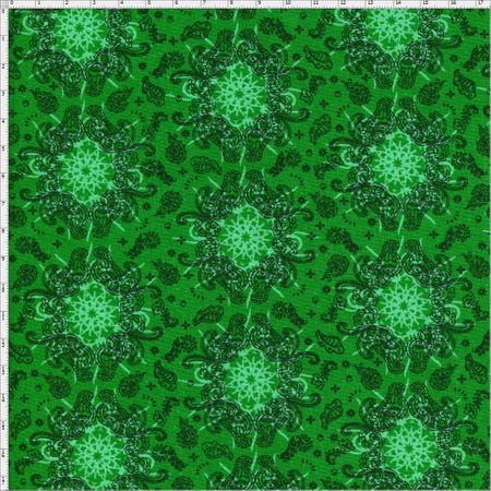 Tecido Estampado para Patchwork - Bandana Verde Cor 13 (0,50X1,40)