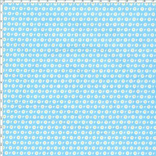 Tecido Estampado para Patchwork - BC016 Olhos Azul Cor 02 (0,50x1,40)