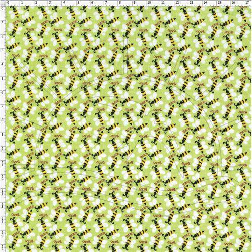 Tecido Estampado para Patchwork - Bc028 Bzzz 1 Verde Cor 01 (0,50x1,40)