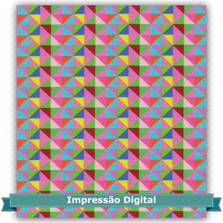 Tecido Estampado para Patchwork - Beach Triângulos Cor 01 (0,50x1,40)